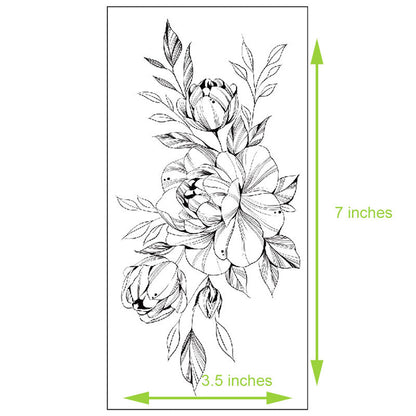 Waterproof Temporary Tattoos for Women, Floral Arm Half Sleeve Body Art Stickers