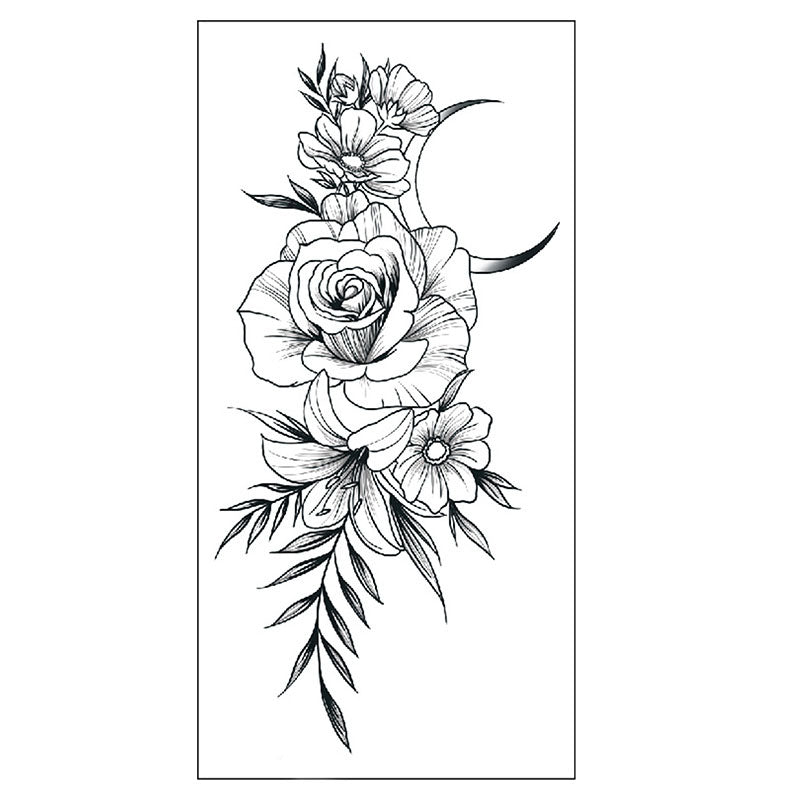 Waterproof Temporary Tattoos for Women, Floral Arm Half Sleeve Body Art Stickers