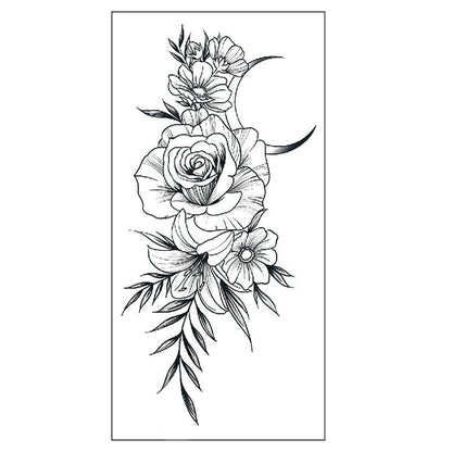 Waterproof Temporary Tattoos for Women, Floral Arm Half Sleeve Body Art Stickers