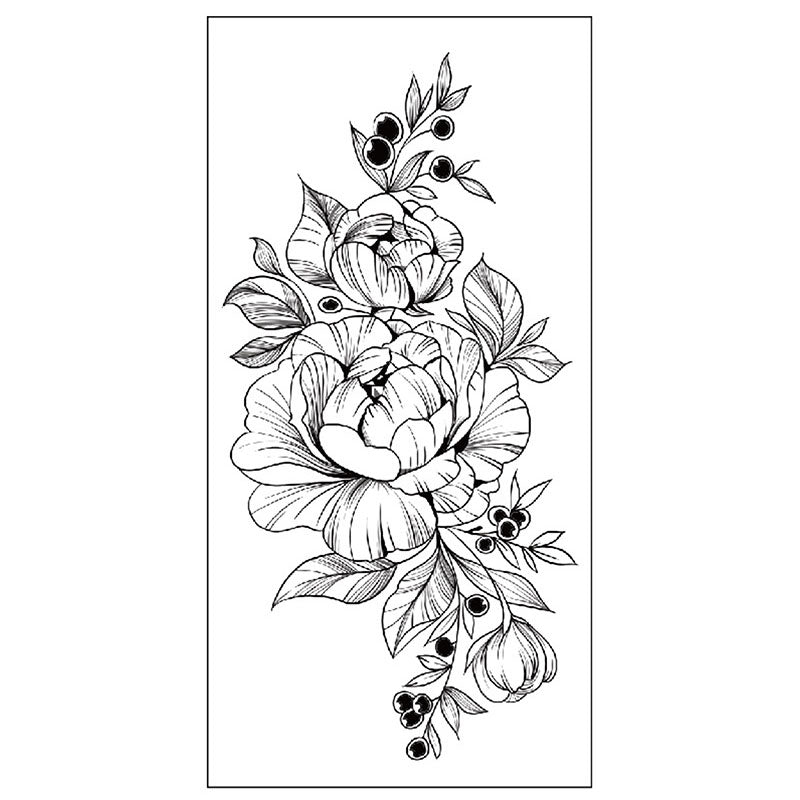 Waterproof Temporary Tattoos for Women, Floral Arm Half Sleeve Body Art Stickers