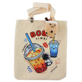 Women Tote Bag, Boba Lovers Two Side Printed Flannel Bag, Bubble Tea Tote Bag