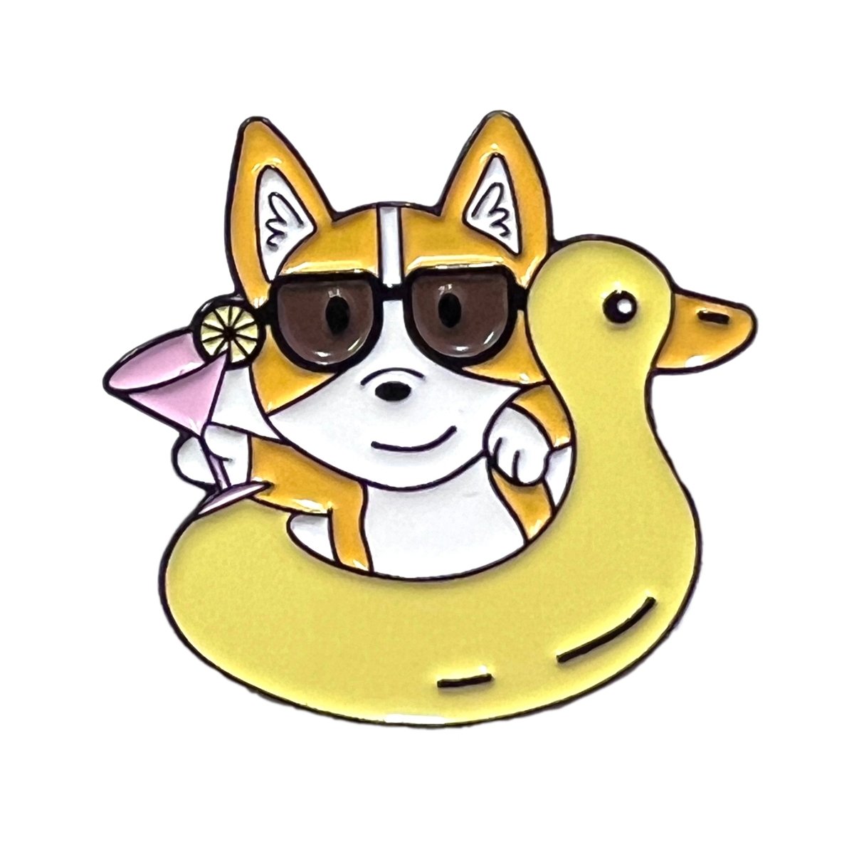 Yellow Ducky Lifebuoy Corgi Enamel Pin